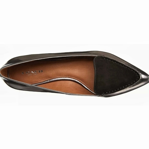 Coach | Walsh Pointed Toe Silver Flats 7 - Picture 2 of 13